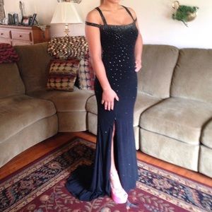Black rhinestone Jovani prom dress